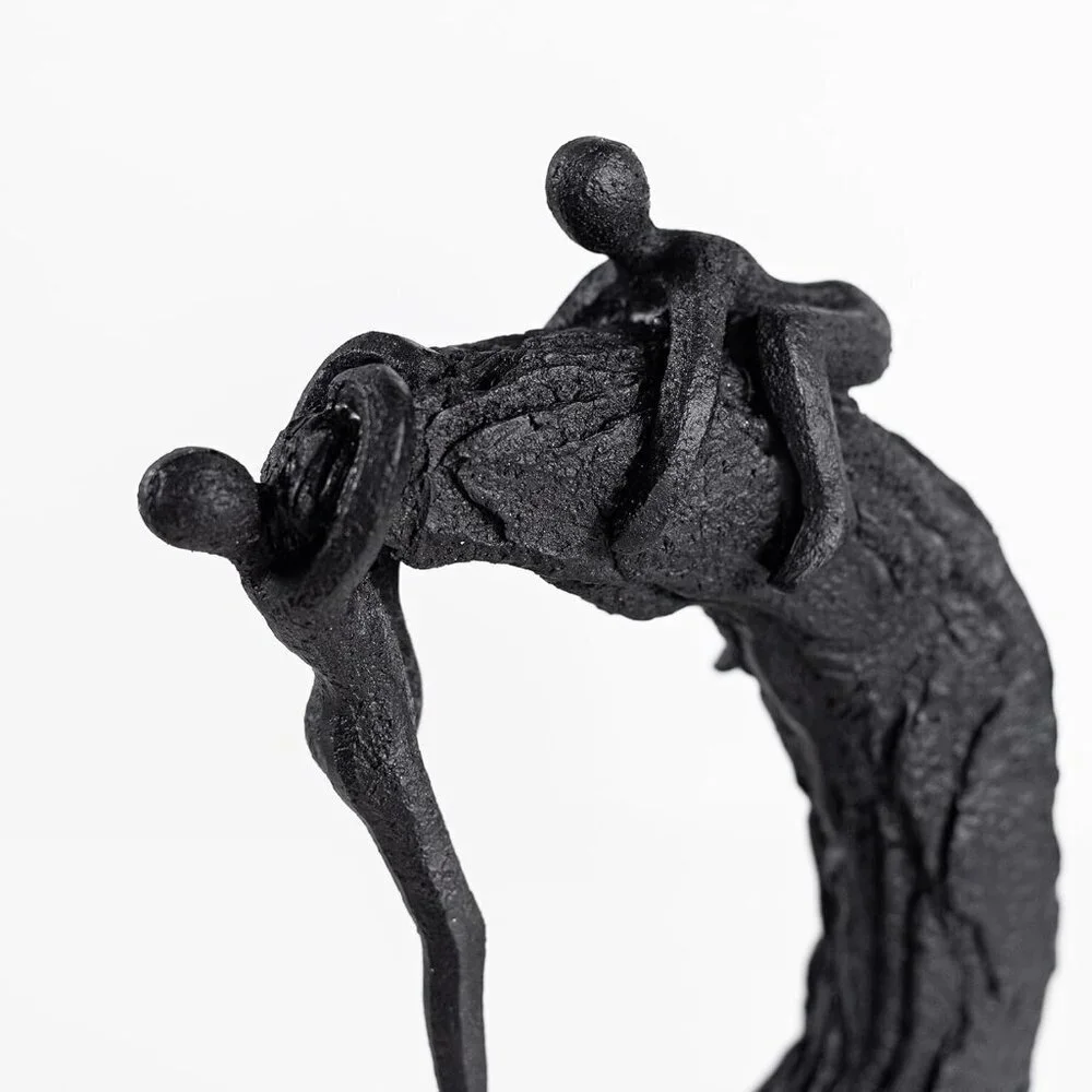Modern Art Sculpture Office Dynamic Climbing Wall Character Decoration Black